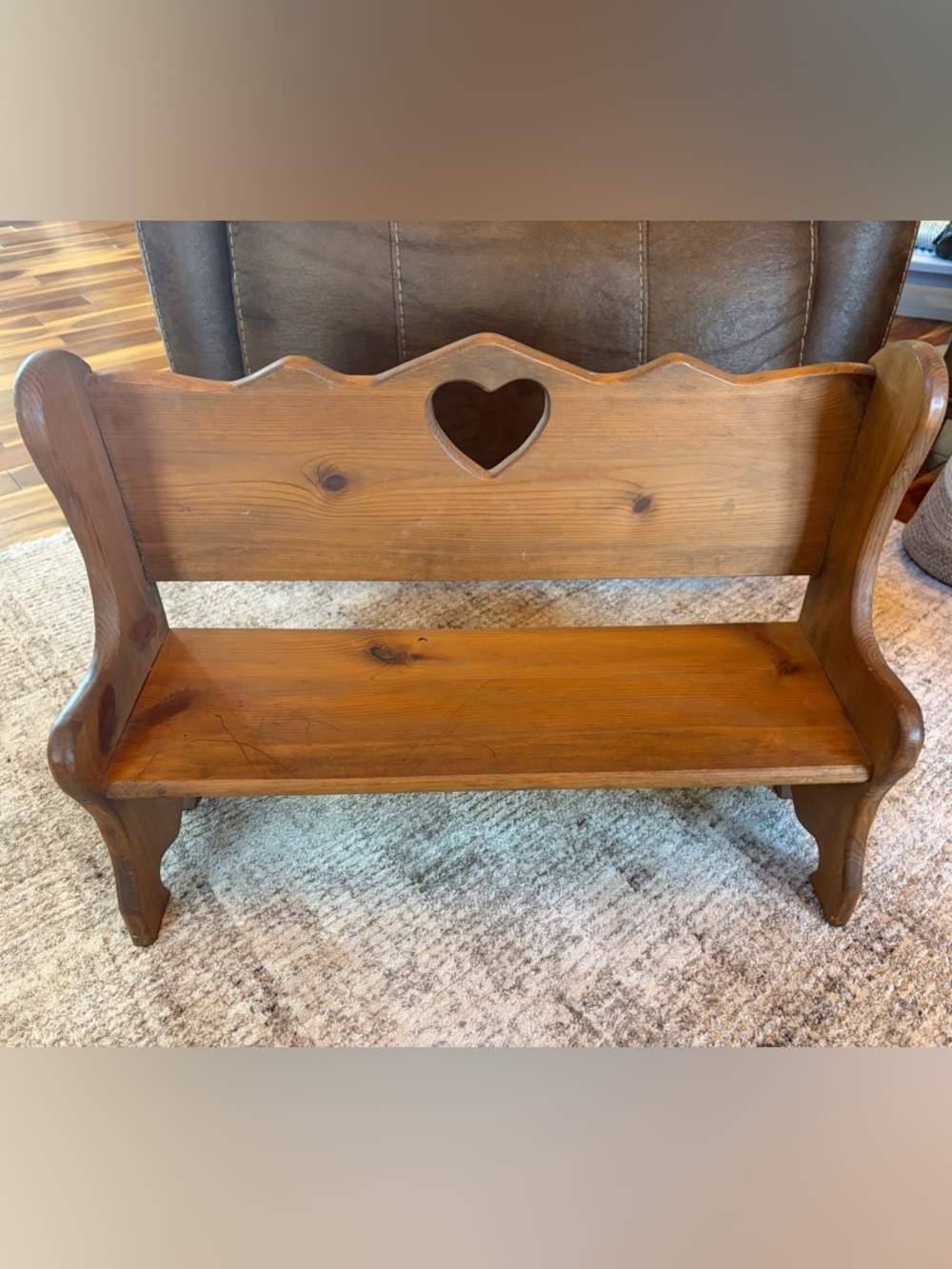 Vintage wooden heart bench